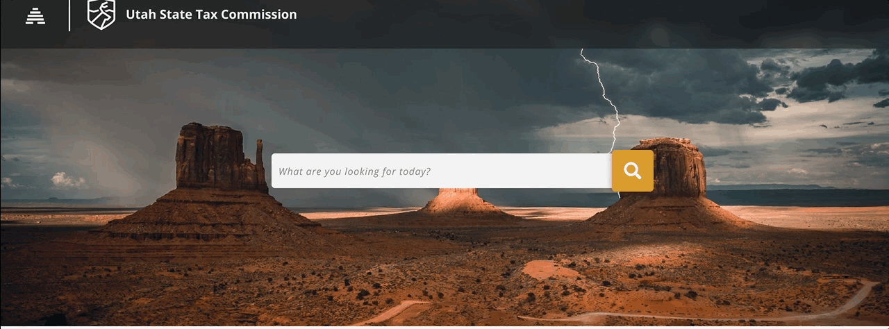 GIF of the final iteration of the desktop prototype with the hamburger menu being opened and closed.