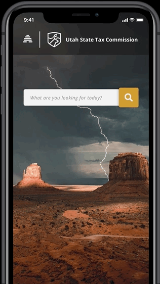 GIF of the final iteration of the mobile prototype with the hamburger menu being opened and closed.