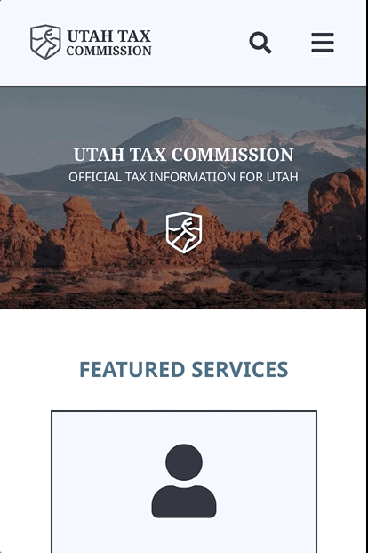 GIF of the High Fidelity mobile home page with the hamburger menu opening and closing.